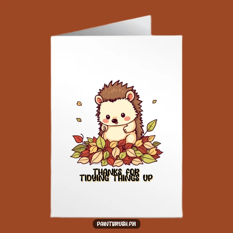 Free Printable Thank You Card: Neat Hedgehog's Tidy Thanks Funny Downloadable