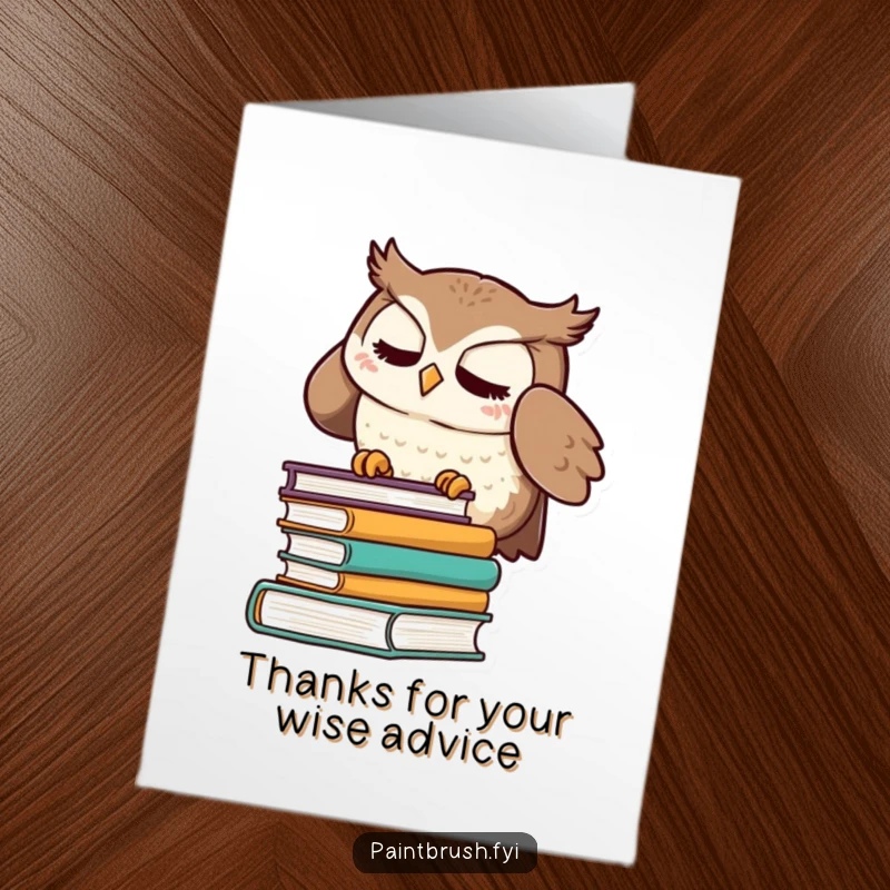 Funny Free Printable Thank You Card: Meticulous owl straightening books, a neat way to say thanks.
