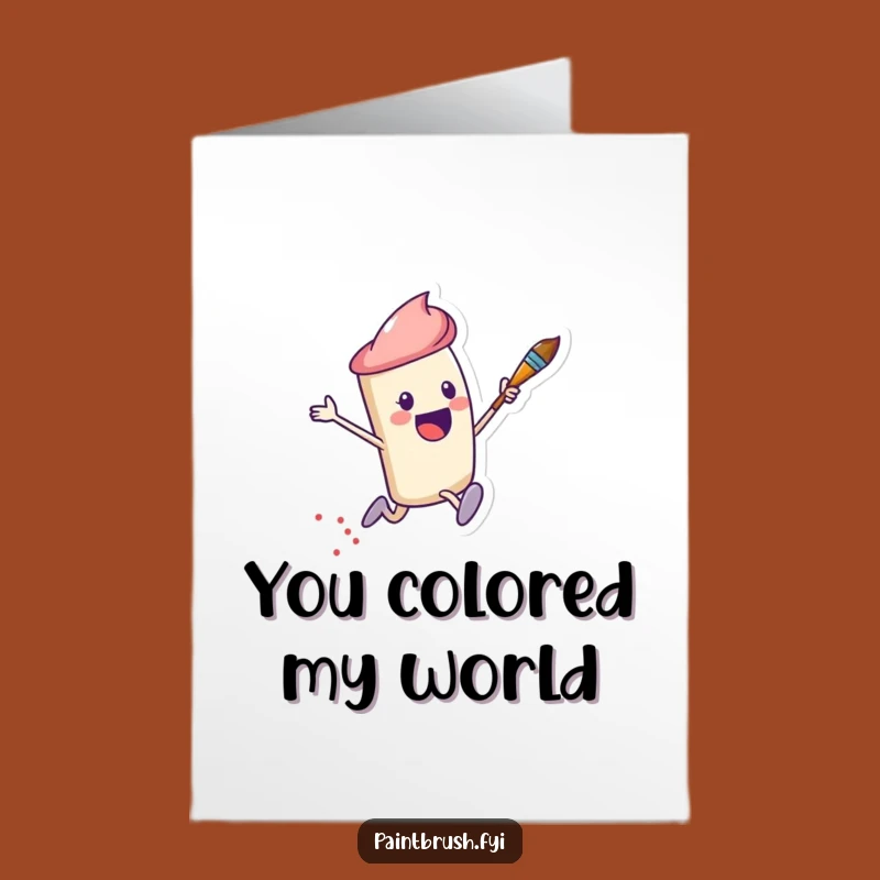 Free Printable Thank You Card: Joyful Paintbrush, Dots Trail - Downloadable Art Gift