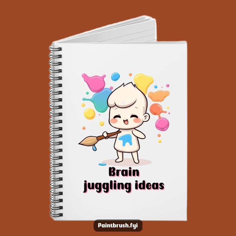 Funny Juggling Paintbrush Notebook: Capture Ideas with Artistic Flair