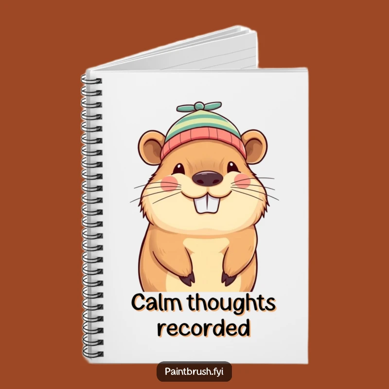 Funny Capybara Beanie Notebook: Grinning Character Journal for Notes