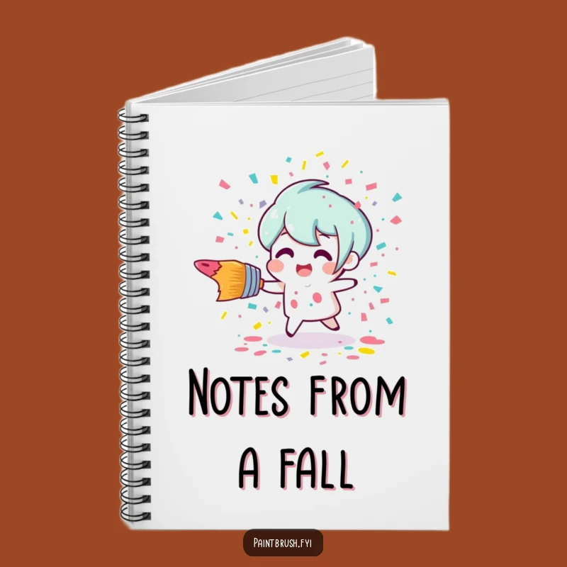Funny Art Notebook - Tripping Paintbrush & Confetti Journal Gift