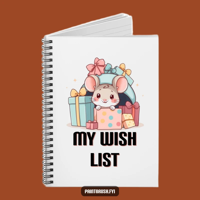 Funny Mouse Present Notebook: Peeking Character Journal for Notes