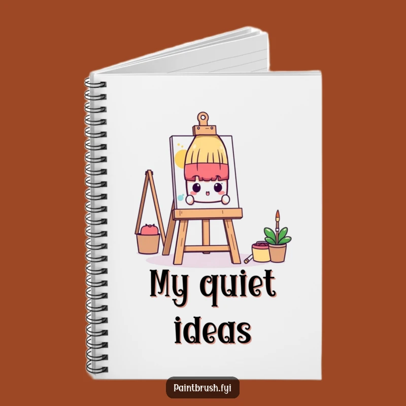 Funny Shy Paintbrush Notebook: Quiet Thoughts & Ideas, Perfect Art Journal Gift!
