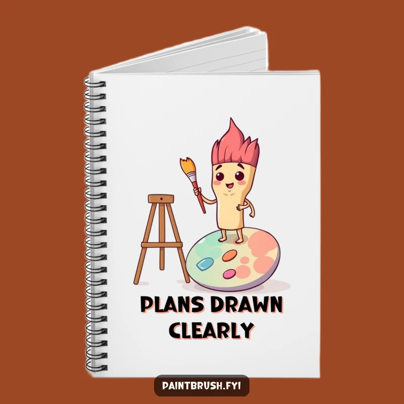 Funny Determined Paintbrush Notebook: Plan Your Masterpiece, Artist's Journal