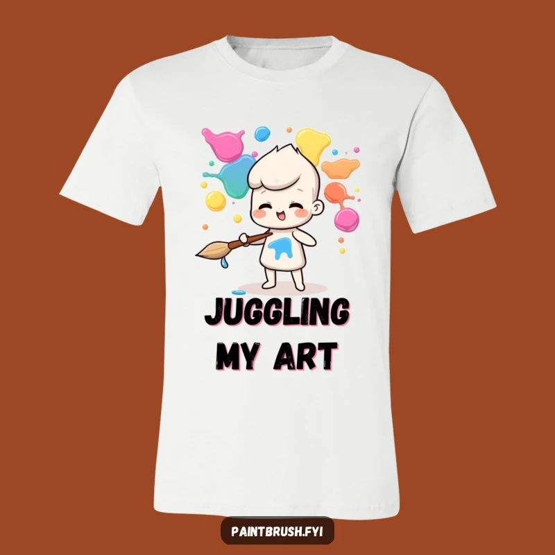 Funny Juggling Paintbrush T-Shirt: Wear Your Artistic Talent with Pride