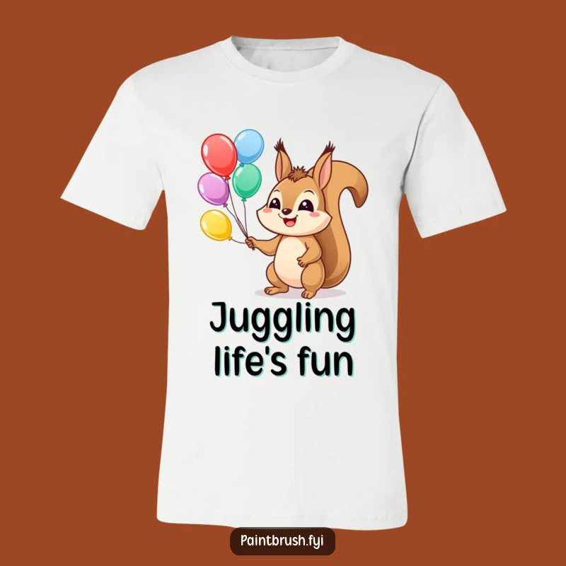 Funny Squirrel Balloon T-Shirt: Playful Spirit, Awesome Funny Gift for Fun Lovers!
