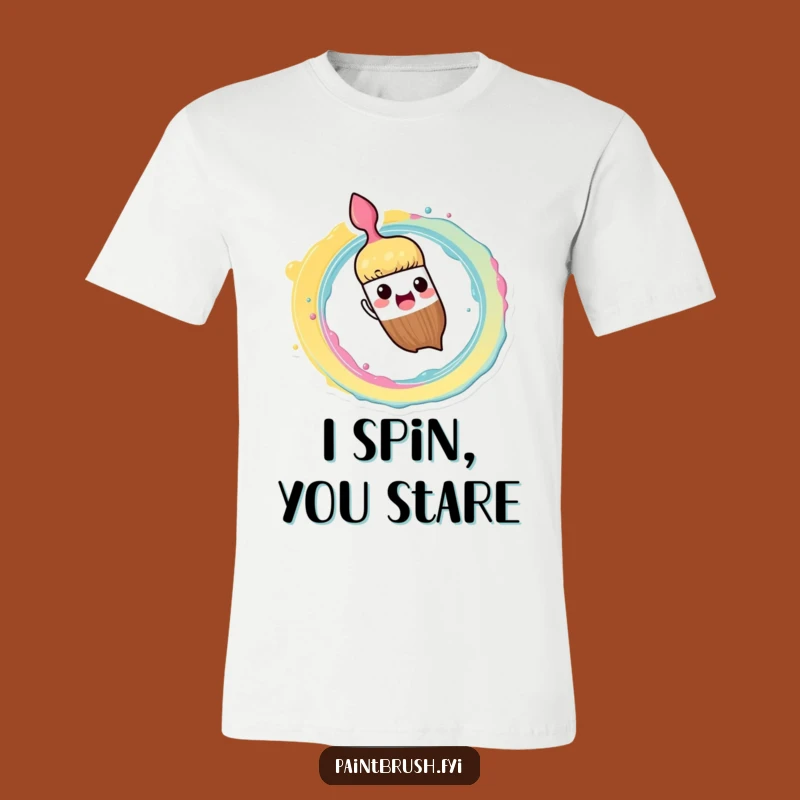 Funny T-Shirt: Energetic Paint Spiral Brush Character - Awesome Funny Gift