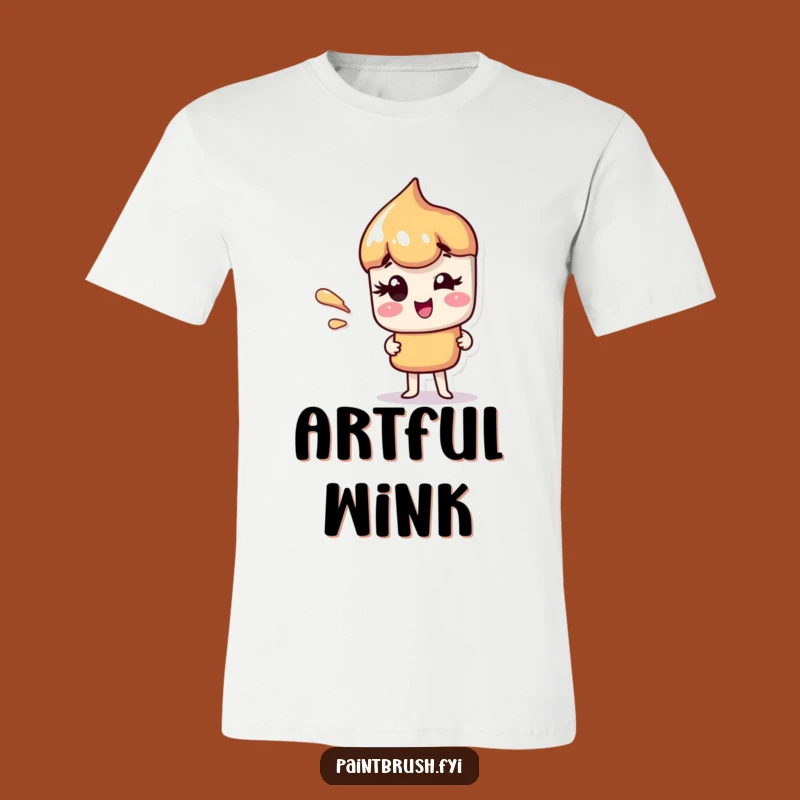 Funny Winking Paintbrush T-Shirt: Wear Your Artistic Charm