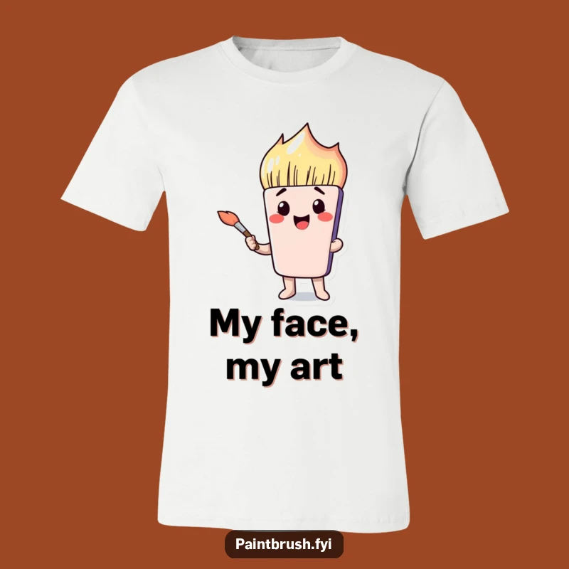 Funny Paintbrush Face T-Shirt - Comical Art Creator Tee Gift