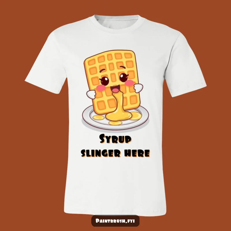 Funny Waffle T-Shirt: Playful Syrup Splash Action, Sweet & Humorous Funny Gift