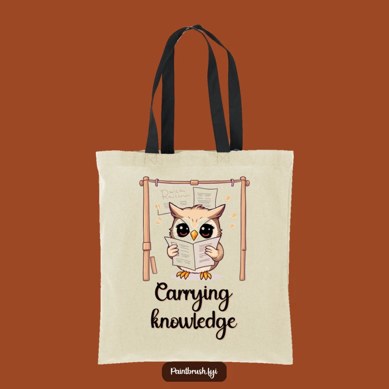 Funny Owl Upside Down Tote Bag - Eco-Friendly Carry-All for Art Lovers