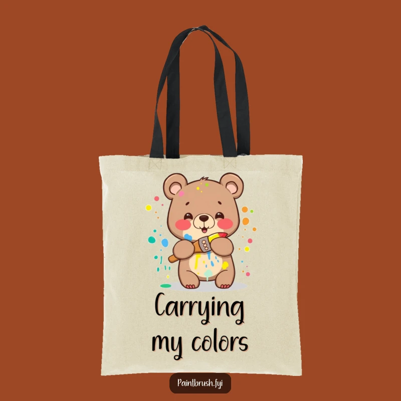 Funny Bear Art Mess Tote Bag: Carry Your Creative Joy