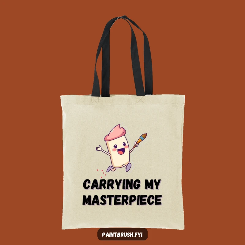 Funny Paintbrush Tote Bag - Stylish Leaping Dots Art Lover Carryall, Great Funny Gift