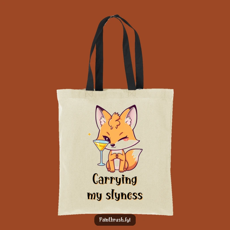 Funny Fox Cocktail Tote: Carry Your Style, Chic Funny Gift for Essentials!