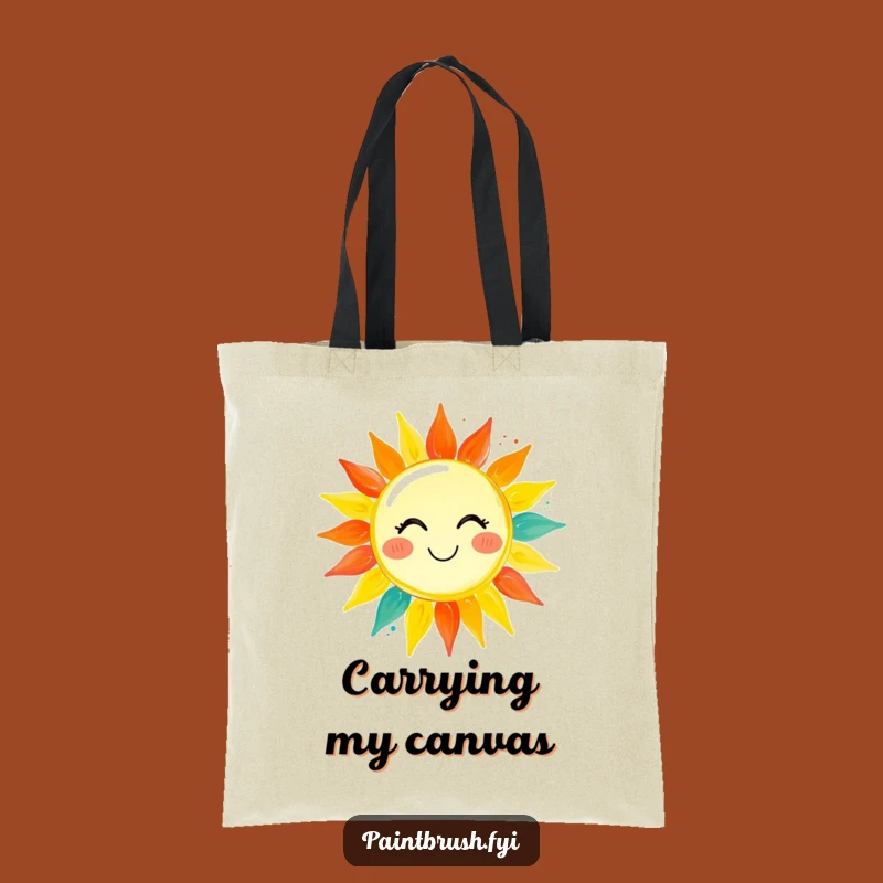 Funny Art Supplies Tote Bag: Painting Sunshine, Essential Creative Funny Gift