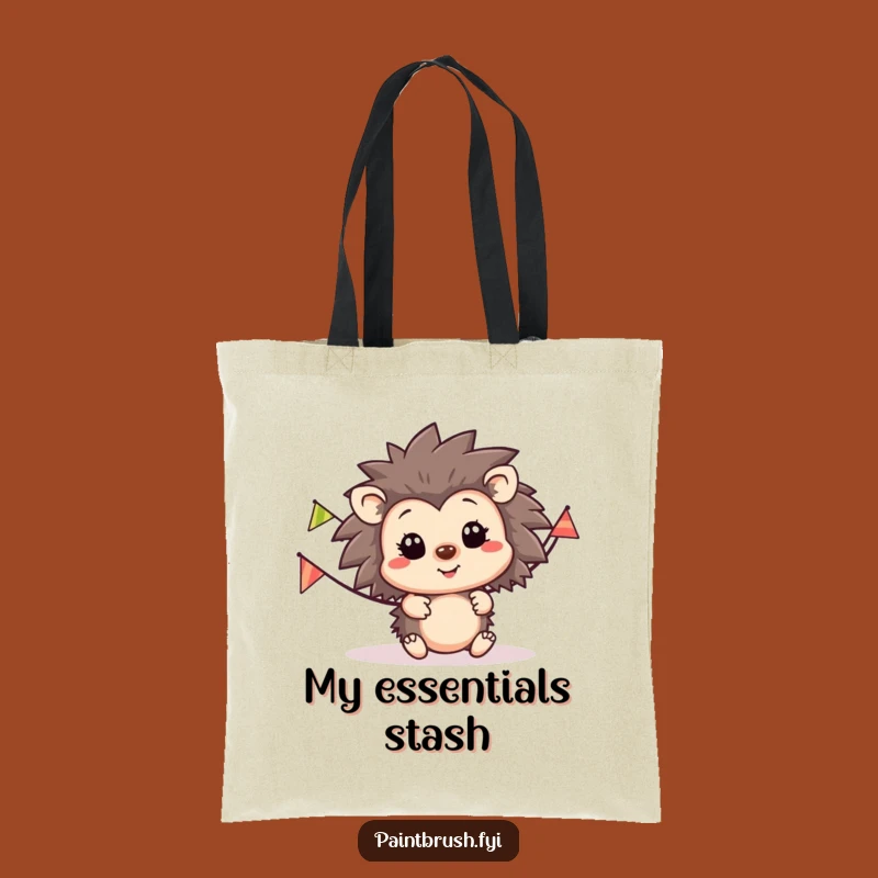 Funny Hedgehog Party Tote Bag: Happy Character Carry-All for Fun