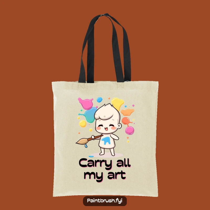 Funny Juggling Paintbrush Tote Bag: Carry Your Art Supplies and Your Humor