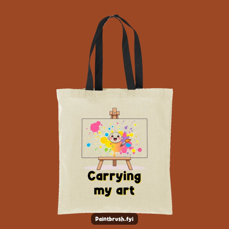 Funny Paintbrush Tote Bag: Carry Your Art, Perfect Cheerful Shopping Gift!