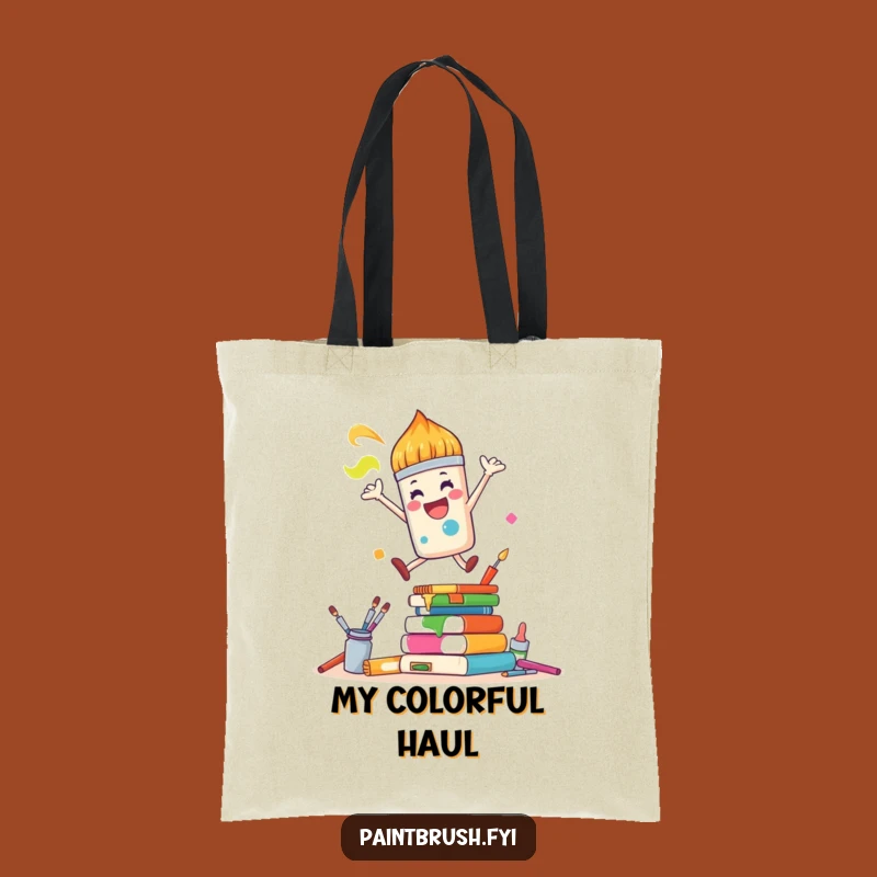 Funny Paintbrush Tote Bag: Carry Your Art, Perfect Joyful Shopping Gift!