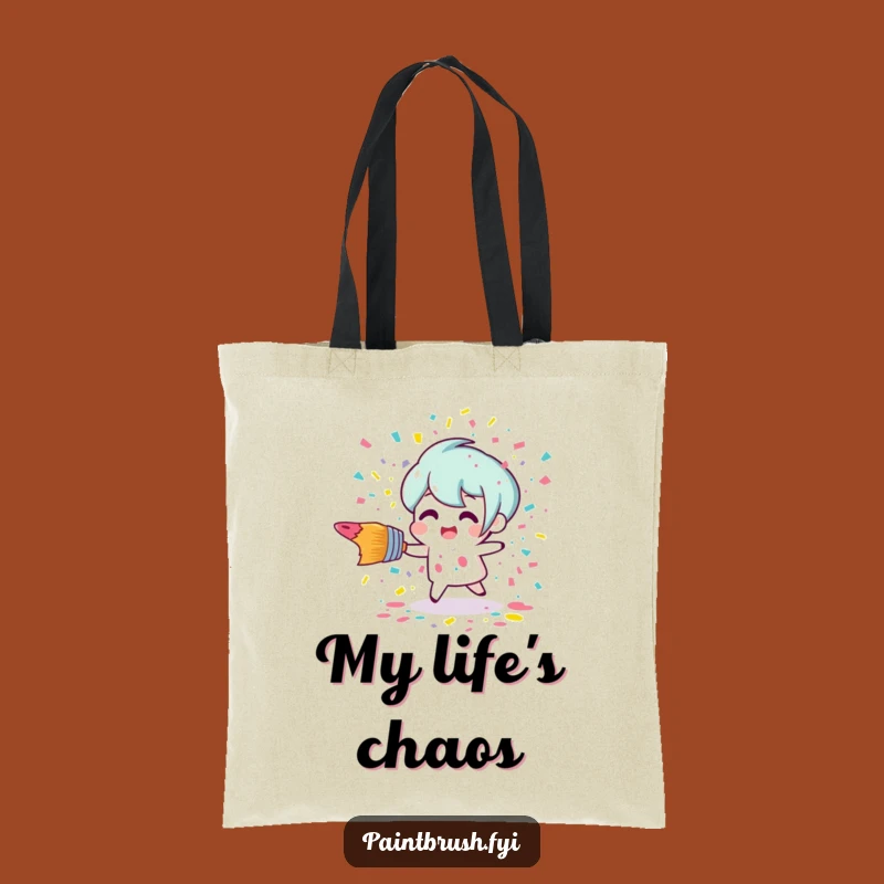 Funny Tripping Paintbrush Tote Bag - Art Spill & Humorous Accessory